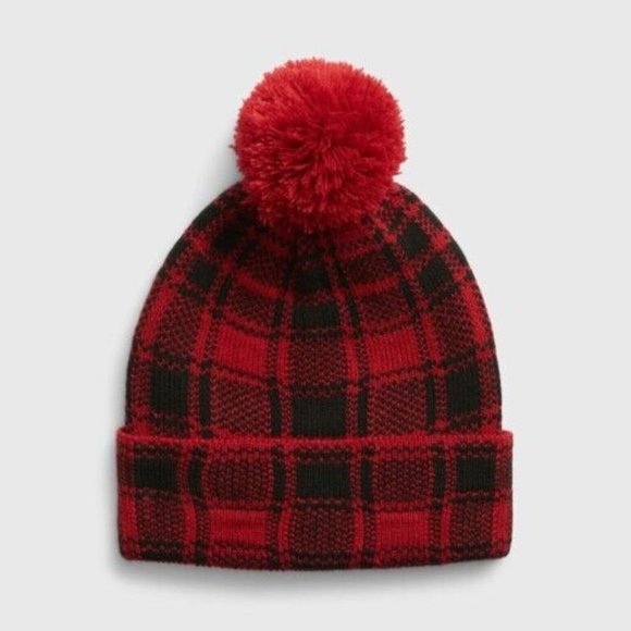 Gap plaid pompom beanie S/M NWT - Picture 8 of 8
